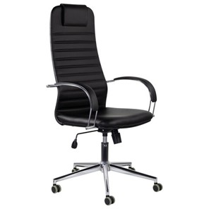 Офисное кресло Brabix Premium Pilot EX-610 CH (хром, кожзам, черное) 532418 в Нальчике