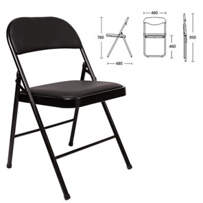 Офисный стул складной Brabix Golf Plus CF-003 Комфорт (черный каркас, кожзам черный) 531566 в Нальчике