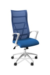 Кресло для руководителя Топ X белый каркас, сетка/ткань TW / синяя/голубая в Нальчике