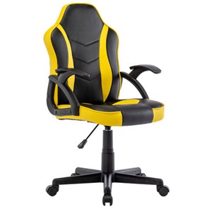Офисное кресло BRABIX "Shark GM-203", экокожа, черное/желтое, 532514 в Нальчике