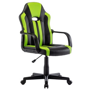 Кресло офисное BRABIX "Stripe GM-202", экокожа, черное/зеленое, 532511 в Нальчике