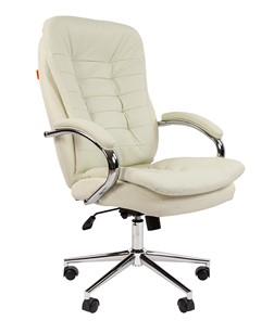 Кресло компьютерное CHAIRMAN 795 кожа, цвет белый в Нальчике
