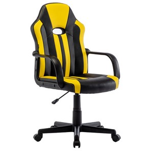 Кресло компьютерное RABIX "Stripe GM-202", экокожа, черное/желтое, 532510 в Нальчике