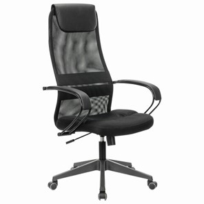 Кресло компьютерное Brabix Premium Stalker EX-608 PL (ткань-сетка/кожзам, черное) 532090 в Нальчике