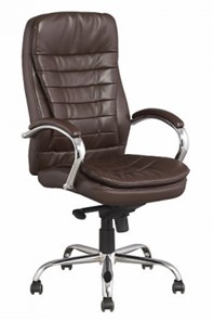 Кресло J 9031-1 экокожа /хром, коричневый в Нальчике