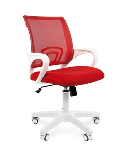 Кресло компьютерное CHAIRMAN 696 white, ткань, цвет красный в Нальчике