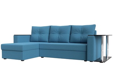 Угловой раскладной диван Атланта Лайт, Амур голубой (микровельвет) в Нальчике