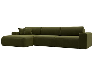 Угловой диван Лига-036 Классик лонг, Зеленый (Микровельвет) в Нальчике
