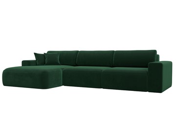 Угловой диван Лига-036 Классик лонг, Зеленый (велюр) в Нальчике