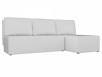 Угловой диван с оттоманкой Поло, Белый (экокожа) в Нальчике