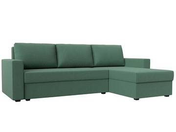 Угловой диван с оттоманкой Траумберг Лайт, Амур зеленый (Рогожка) в Нальчике
