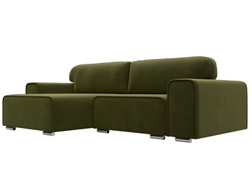 Угловой раскладной диван Лига-029, Зеленый (Микровельвет) в Нальчике
