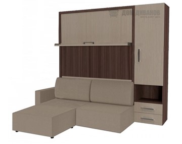 Шкаф-кровать Кровать-трансформер Smart (ШП+КД 1600+Пуф), шкаф правый, левый подлокотник в Нальчике