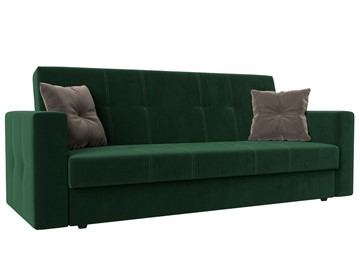 Прямой диван Лига-016, Зеленый\Коричневый (велюр) в Нальчике