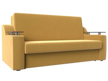 Прямой диван Сенатор Аккордеон 160, Желтый (Микровельвет) в Нальчике