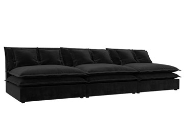 Прямой диван Лига-040 Лонг, Черный (Велюр) в Нальчике