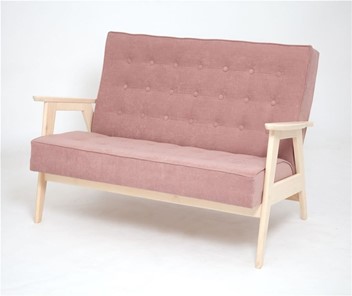 Прямой диван Ретро, двухместный (беленый дуб / RS 12 - розовый) в Нальчике