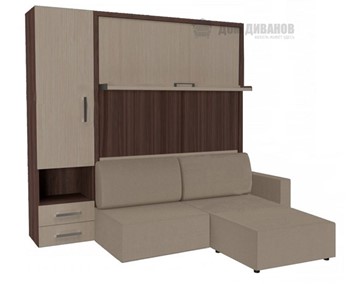 Подъемная кровать Кровать-трансформер Smart (ШЛ+КД 1400+Пуф), шкаф левый, правый подлокотник в Нальчике