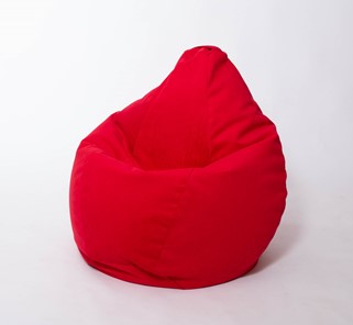 Кресло-мешок Груша большое, велюр однотон, красное в Нальчике