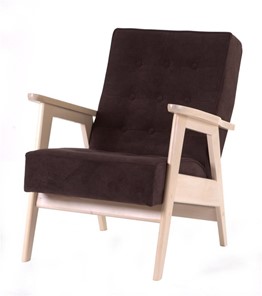 Кресло Ретро (беленый дуб / RS 32 - коричневый) в Нальчике