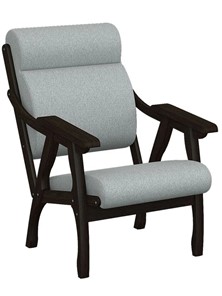 Кресло в гостиную Вега 10 ткань серый, каркас венге в Нальчике