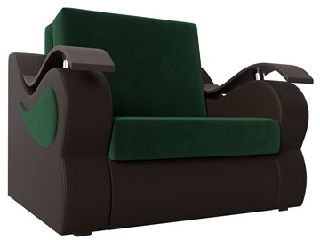 Кресло раскладное Меркурий (60), Зеленый\Коричневый (Велюр\Экокожа) в Нальчике
