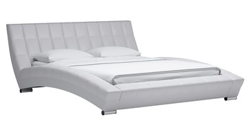 Кровать в спальню Оливия 160 арт. Марика 483 к/з (белый) с основанием в Нальчике