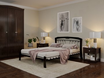 Кровать в спальню Муза 4 Лайт, 1600, черный/шоколад в Нальчике