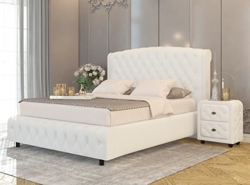 Кровать спальная Salvatore Grand 200x200, Экокожа (Белый) в Нальчике