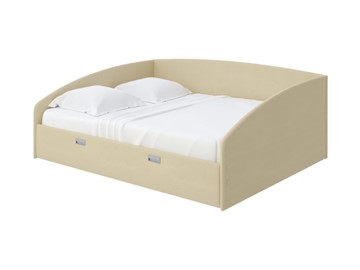 Двуспальная кровать Bono 160х200, Велюр (Forest 4 Бежевый) в Нальчике