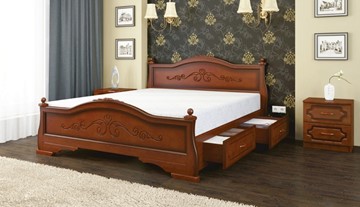 Кровать с выкатными ящиками Карина-1 (Орех) 160х200 в Нальчике