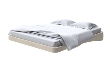 Кровать двуспальная парящая 160х200, Велюр (Ultra Песочный) в Нальчике