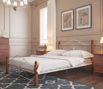 Спальная кровать Фортуна 1, 1600, белый/махагон в Нальчике