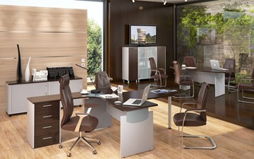 Комплект офисной мебели OFFIX-NEW для двух сотрудников и руководителя в Нальчике