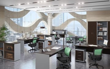 Комплект офисной мебели IMAGO четыре рабочих места, стол для переговоров в Нальчике