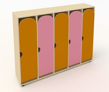 Детский шкаф ШГ5У Беж+Оранжевый+Розовый в Нальчике