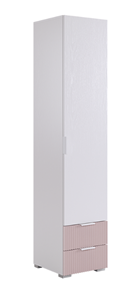 Шкаф-пенал с ящиками Зефир 107.01 (белое дерево/пудра розовая (эмаль)) в Нальчике