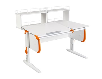 Детский стол-трансформер 1/75-40 (СУТ.25) + Polka_zz 1/600 (2 шт.)  белый/белый/Оранжевый в Нальчике