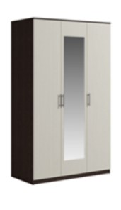 Шкаф 3 двери Светлана, с зеркалом, венге/дуб молочный в Нальчике
