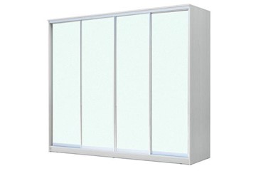 Шкаф 4-х дверный ХИТ 24-4-24/2-8888, с матовым стеклом, Белый в Нальчике