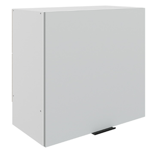 Настенный шкаф Стоун L600 Н566 (1 дв. гл.) (белый/лайт грей софттач) в Нальчике