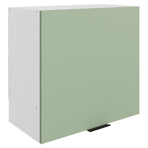 Шкаф навесной Стоун L600 Н566 (1 дв. гл.) (белый/полынь софттач) в Нальчике