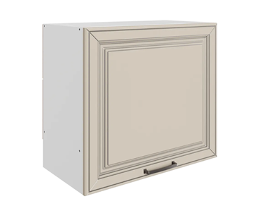 Навесной кухонный шкаф Атланта L600 Н566 (1 дв. гл.) эмаль (белый/сливки патина платина) в Нальчике