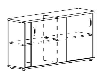 Шкаф-купе низкий Albero, для 2-х столов 60 (124,4х36,4х75,6) в Нальчике