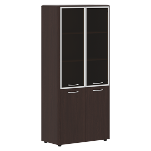 Шкаф комбинированный с дверьми в алюминиевой рамке DIONI Венге DHC 85.7  (850х430х1930) в Нальчике