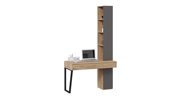 Компьютерный стол со шкафом комбинированным Порто СМ-393.15.012 (Яблоня Беллуно/Графит софт) в Нальчике