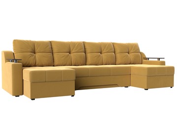 Большой П-образный диван Сенатор, Желтый (Микровельвет) боннель в Нальчике