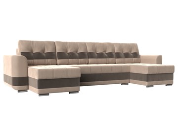 П-образный диван Честер, Бежевый/коричневый (велюр) в Нальчике