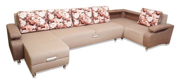 П-образный диван Престиж-15 люкс с полкой в Нальчике