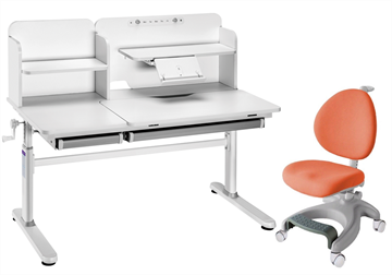Комплект парта + кресло Iris II Grey + Cielo Orange + чехол для кресла в подарок в Нальчике
